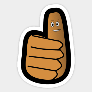 Cartoon illustration of hand giving thumbs up Sticker